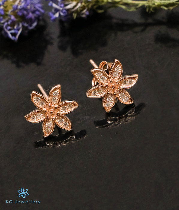 Novica First Rose Silver Stud Earrings For Girls India | Ubuy